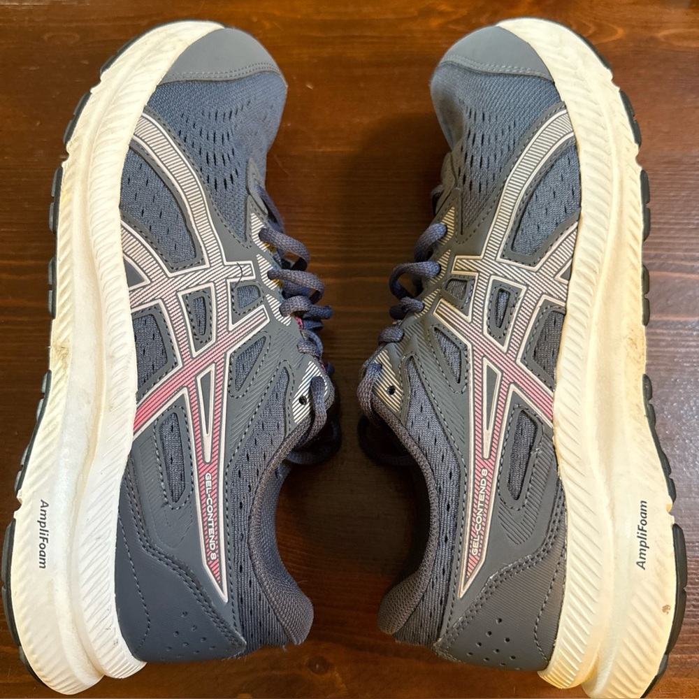 Asics Women Gel-Contend 8 Running Shoes Tarmac Lilac Hint Blue Size 8.5 WIDE